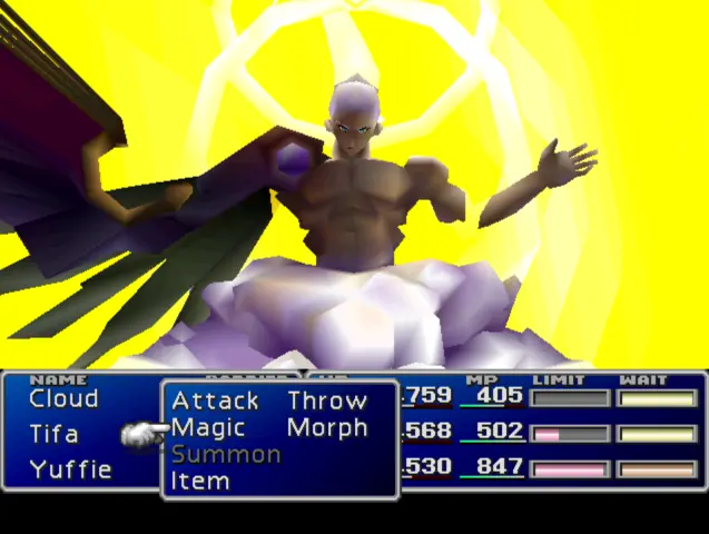Sephiroth's final form with a super nova coming from behind.